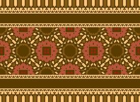 jaargangen kruis steek traditioneel etnisch patroon paisley bloem ikat achtergrond abstract aztec Afrikaanse Indonesisch Indisch naadloos patroon voor kleding stof afdrukken kleding jurk tapijt gordijnen en sarong vector