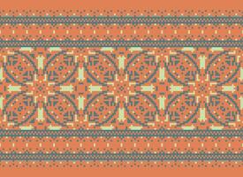 jaargangen kruis steek traditioneel etnisch patroon paisley bloem ikat achtergrond abstract aztec Afrikaanse Indonesisch Indisch naadloos patroon voor kleding stof afdrukken kleding jurk tapijt gordijnen en sarong vector