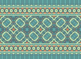 jaargangen kruis steek traditioneel etnisch patroon paisley bloem ikat achtergrond abstract aztec Afrikaanse Indonesisch Indisch naadloos patroon voor kleding stof afdrukken kleding jurk tapijt gordijnen en sarong vector