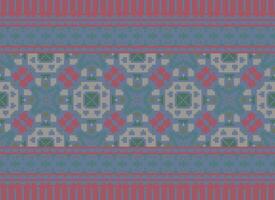 pixel jaargangen kruis steek traditioneel etnisch patroon paisley bloem ikat achtergrond abstract aztec Afrikaanse Indonesisch Indisch naadloos patroon voor kleding stof afdrukken kleding jurk tapijt gordijnen en sarong vector