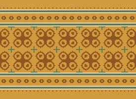 pixel jaargangen kruis steek traditioneel etnisch patroon paisley bloem ikat achtergrond abstract aztec Afrikaanse Indonesisch Indisch naadloos patroon voor kleding stof afdrukken kleding jurk tapijt gordijnen en sarong vector