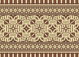 pixel jaargangen kruis steek traditioneel etnisch patroon paisley bloem ikat achtergrond abstract aztec Afrikaanse Indonesisch Indisch naadloos patroon voor kleding stof afdrukken kleding jurk tapijt gordijnen en sarong vector