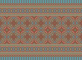 jaargangen kruis steek traditioneel etnisch patroon paisley bloem ikat achtergrond abstract aztec Afrikaanse Indonesisch Indisch naadloos patroon voor kleding stof afdrukken kleding jurk tapijt gordijnen en sarong vector