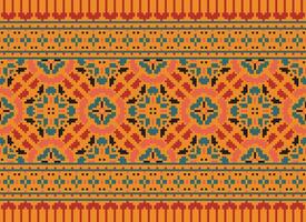 jaargangen kruis steek traditioneel etnisch patroon paisley bloem ikat achtergrond abstract aztec Afrikaanse Indonesisch Indisch naadloos patroon voor kleding stof afdrukken kleding jurk tapijt gordijnen en sarong vector