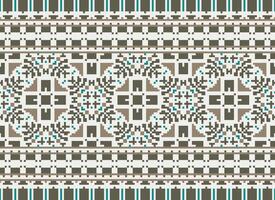 mooi pixel patronen traditioneel volk stijl, meetkundig etnisch naadloos patroon vector illustratie. ontwerp voor kruis steek, tapijt, behang, kleding, tekst kleding stof, inpakken, batik, borduurwerk