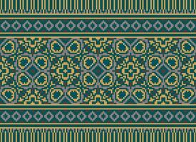 Afrikaanse kruis steek borduurwerk Aan achtergrond.geometrisch etnisch oosters naadloos patroon traditioneel.azteken stijl abstract vector illustratie.ontwerp voor textuur, stof, kleding, verpakking, tapijt.