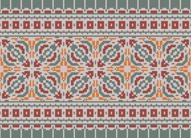 natuur jaargangen kruis steek traditioneel etnisch patroon paisley bloem ikat achtergrond abstract aztec Afrikaanse Indonesisch Indisch naadloos patroon voor kleding stof afdrukken kleding jurk tapijt gordijnen en sarong vector