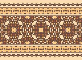 natuur jaargangen kruis steek traditioneel etnisch patroon paisley bloem ikat achtergrond abstract aztec Afrikaanse Indonesisch Indisch naadloos patroon voor kleding stof afdrukken kleding jurk tapijt gordijnen en sarong vector