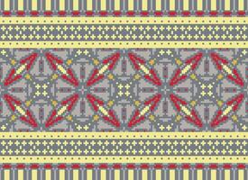 natuur jaargangen kruis steek traditioneel etnisch patroon paisley bloem ikat achtergrond abstract aztec Afrikaanse Indonesisch Indisch naadloos patroon voor kleding stof afdrukken kleding jurk tapijt gordijnen en sarong vector