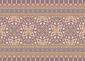 natuur jaargangen kruis steek traditioneel etnisch patroon paisley bloem ikat achtergrond abstract aztec Afrikaanse Indonesisch Indisch naadloos patroon voor kleding stof afdrukken kleding jurk tapijt gordijnen en sarong vector