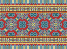 natuur jaargangen kruis steek traditioneel etnisch patroon paisley bloem ikat achtergrond abstract aztec Afrikaanse Indonesisch Indisch naadloos patroon voor kleding stof afdrukken kleding jurk tapijt gordijnen en sarong vector