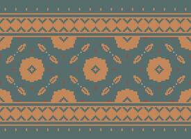 natuur jaargangen kruis steek traditioneel etnisch patroon paisley bloem ikat achtergrond abstract aztec Afrikaanse Indonesisch Indisch naadloos patroon voor kleding stof afdrukken kleding jurk tapijt gordijnen en sarong vector