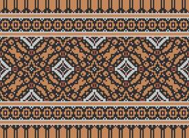 natuur jaargangen kruis steek traditioneel etnisch patroon paisley bloem ikat achtergrond abstract aztec Afrikaanse Indonesisch Indisch naadloos patroon voor kleding stof afdrukken kleding jurk tapijt gordijnen en sarong vector