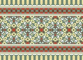 natuur jaargangen kruis steek traditioneel etnisch patroon paisley bloem ikat achtergrond abstract aztec Afrikaanse Indonesisch Indisch naadloos patroon voor kleding stof afdrukken kleding jurk tapijt gordijnen en sarong vector