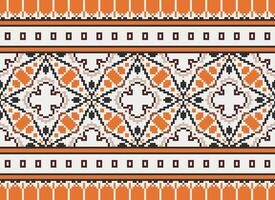 natuur jaargangen kruis steek traditioneel etnisch patroon paisley bloem ikat achtergrond abstract aztec Afrikaanse Indonesisch Indisch naadloos patroon voor kleding stof afdrukken kleding jurk tapijt gordijnen en sarong vector