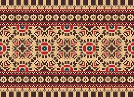 natuur jaargangen kruis steek traditioneel etnisch patroon paisley bloem ikat achtergrond abstract aztec Afrikaanse Indonesisch Indisch naadloos patroon voor kleding stof afdrukken kleding jurk tapijt gordijnen en sarong vector