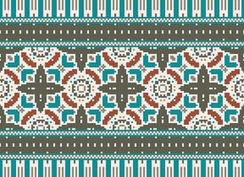 natuur jaargangen kruis steek traditioneel etnisch patroon paisley bloem ikat achtergrond abstract aztec Afrikaanse Indonesisch Indisch naadloos patroon voor kleding stof afdrukken kleding jurk tapijt gordijnen en sarong vector