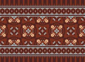 natuur jaargangen kruis steek traditioneel etnisch patroon paisley bloem ikat achtergrond abstract aztec Afrikaanse Indonesisch Indisch naadloos patroon voor kleding stof afdrukken kleding jurk tapijt gordijnen en sarong vector