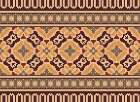 natuur jaargangen kruis steek traditioneel etnisch patroon paisley bloem ikat achtergrond abstract aztec Afrikaanse Indonesisch Indisch naadloos patroon voor kleding stof afdrukken kleding jurk tapijt gordijnen en sarong vector