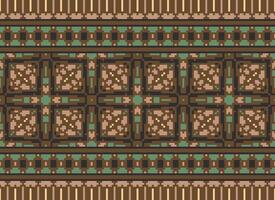 pixel jaargangen kruis steek traditioneel etnisch patroon paisley bloem ikat achtergrond abstract aztec Afrikaanse Indonesisch Indisch naadloos patroon voor kleding stof afdrukken kleding jurk tapijt gordijnen en sarong vector