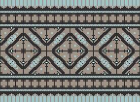 pixel kruis steek traditioneel etnisch patroon paisley bloem ikat achtergrond abstract aztec Afrikaanse Indonesisch Indisch naadloos patroon voor kleding stof afdrukken kleding jurk tapijt gordijnen en sarong vector