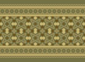 pixel kruis steek traditioneel etnisch patroon paisley bloem ikat achtergrond abstract aztec Afrikaanse Indonesisch Indisch naadloos patroon voor kleding stof afdrukken kleding jurk tapijt gordijnen en sarong vector