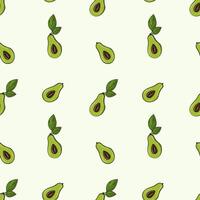 rijp, sappig avocado besnoeiing met bladeren, naadloos meetkundig patroon, vector.hand getrokken in tekening stijl.design voor het drukken Aan stoffen, vakantie en banketbakkerij verpakking, behang, omhulsel en vodje vector