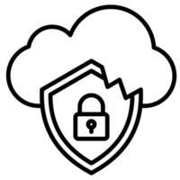 wolk veiligheid schending icoon vector illustratie