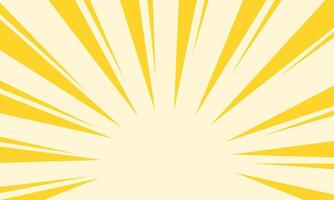 een geel zonnestraal achtergrond met een wit zon vector