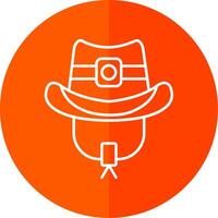 cowboy hoed lijn rood cirkel icoon vector