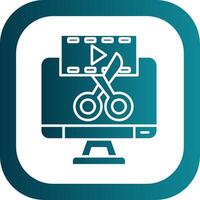 video editor glyph helling ronde hoek icoon vector