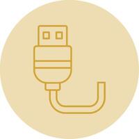 USB lijn geel cirkel icoon vector