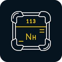 nihonium lijn geel wit icoon vector