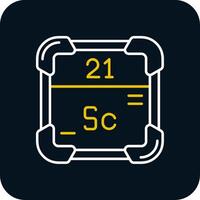 scandium lijn geel wit icoon vector