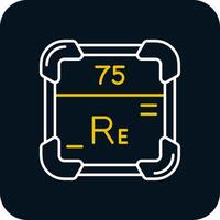 rhenium lijn geel wit icoon vector