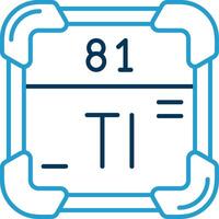 thallium lijn blauw twee kleur icoon vector