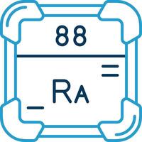 radium lijn blauw twee kleur icoon vector