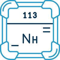 nihonium lijn blauw twee kleur icoon vector