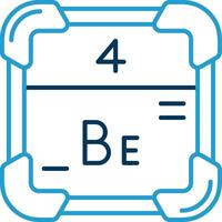beryllium lijn blauw twee kleur icoon vector