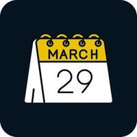 29e van maart glyph twee kleur icoon vector