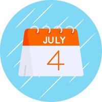 4e van juli vlak blauw cirkel icoon vector