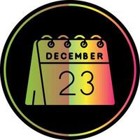 23e van december glyph ten gevolge kleur icoon vector