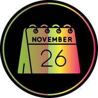 26e van november glyph ten gevolge kleur icoon vector