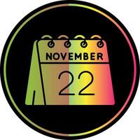 22e van november glyph ten gevolge kleur icoon vector