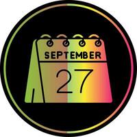 27e van september glyph ten gevolge kleur icoon vector