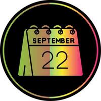 22e van september glyph ten gevolge kleur icoon vector