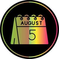 5e van augustus glyph ten gevolge kleur icoon vector