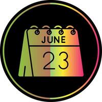 23e van juni glyph ten gevolge kleur icoon vector