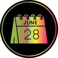 28e van juni glyph ten gevolge kleur icoon vector
