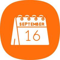 16e van september glyph kromme icoon vector